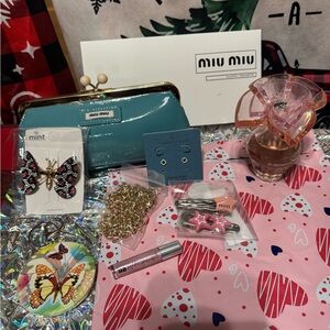 Miu Miu Tiffany blue kiss lock clutch valentine bundle including 9 items! New